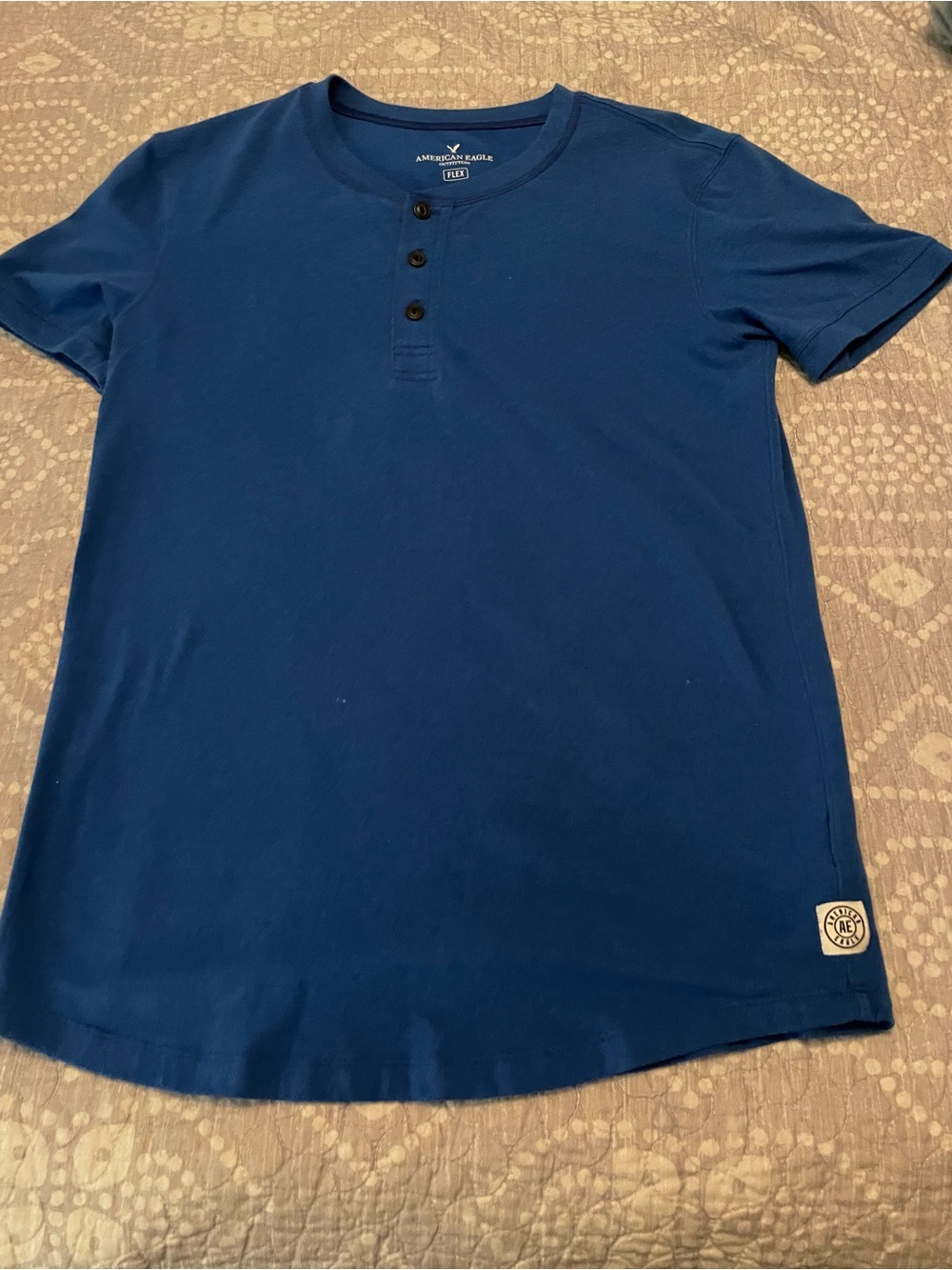 American Eagle Outfitters Royal Blue Henley Tee